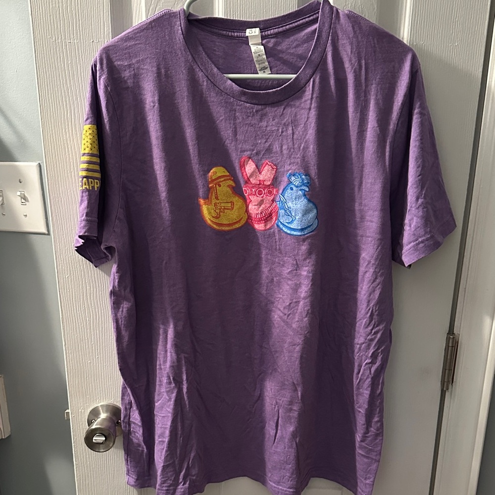 Nine Line Apparel Purple T-Shirt with Tactical Peeps Easter Design